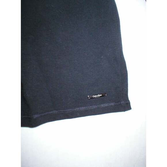 New Mens NWT Designer Calvin Klein Collection Stretch Shirt M Black LS V Neck T - Picture 3 of 4